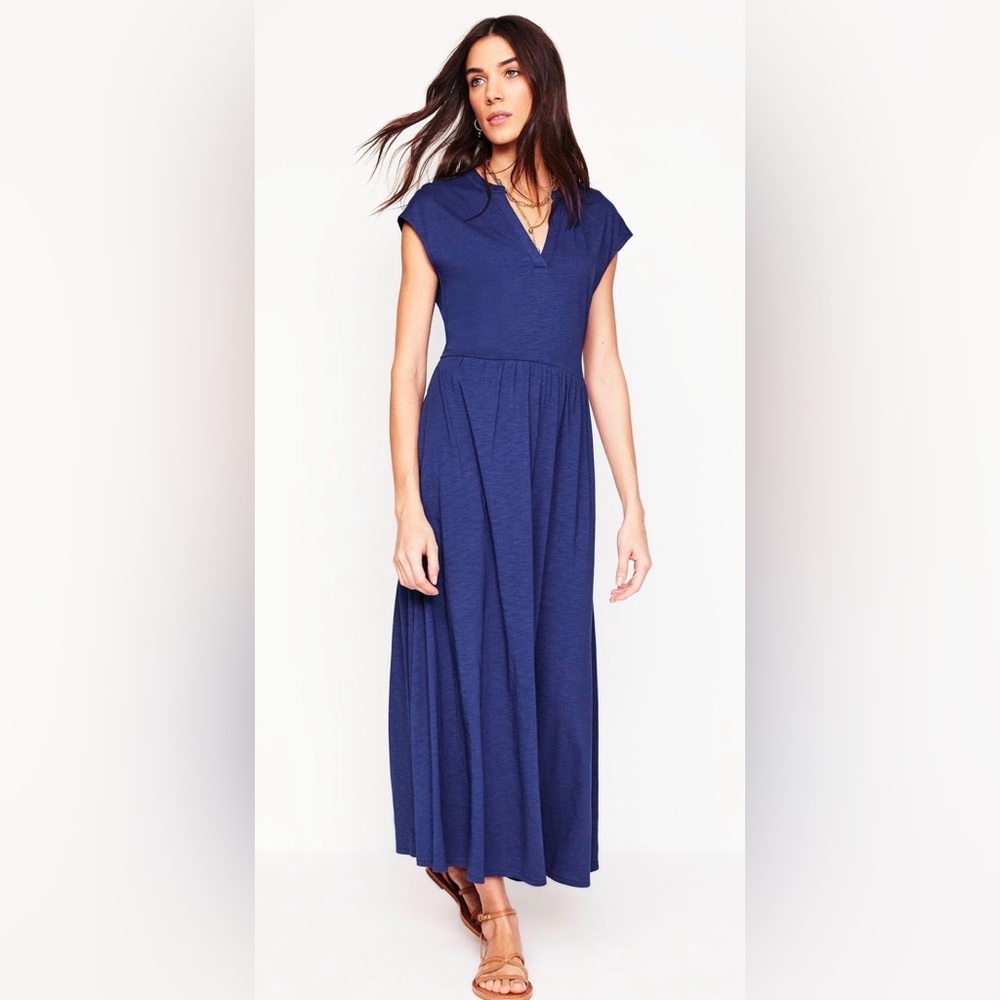 Boden Navy Chloe Midi Jersey Dress